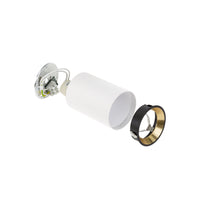 Spectrum CHLOE MINI LED loftspot, 1x GU10 fatning, påbygget, Hvid/Guld, IP20 aluminium