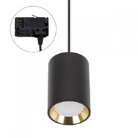 Spectrum CHLOE GU10 track spot 3-phase, black with gold, IP20, 70x100mm, aluminum, 250V, indoor use