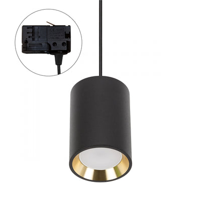 Spectrum CHLOE GU10 skinnespot 3-fase, sort med guld, IP20, 70x100mm, aluminium, 250V, indendørs brug