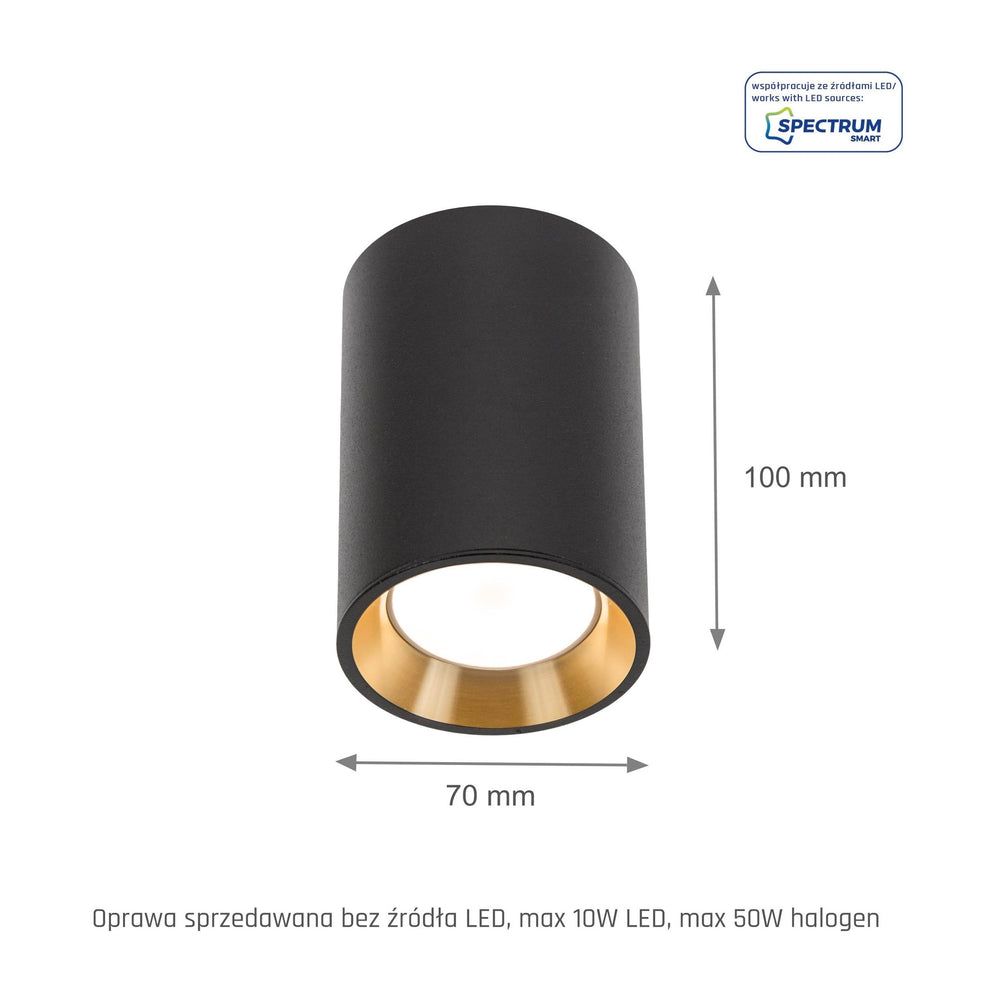 Chloe mini LED loftspot sort/guld 1x GU10 fatning
