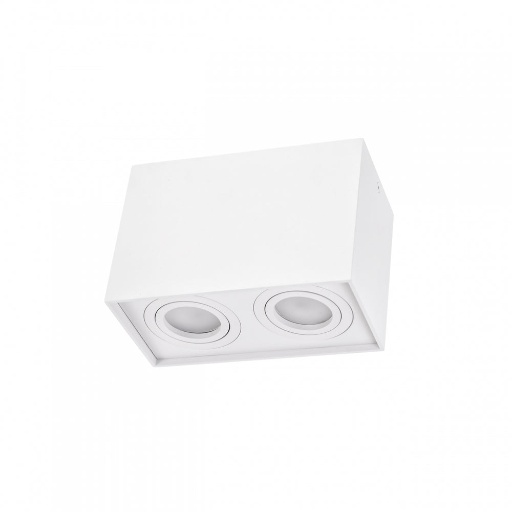 Spectrum adjustable GU10 rectangular white spot, IP20 indoor, aluminum housing, 250V, 17000h lifespan
