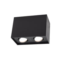 Spectrum CHLOE DUO 2xGU10 Overflademonteret LED Spotlampe, Justerbar Sort Aluminium, IP20 Indendørs Loftarmatur