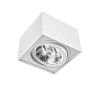 Spectrum CHLOE AR111 GU10 firkantet LED-spot, IP20, hvid, aluminiums hus, 250V, indendørs brug, lang levetid
