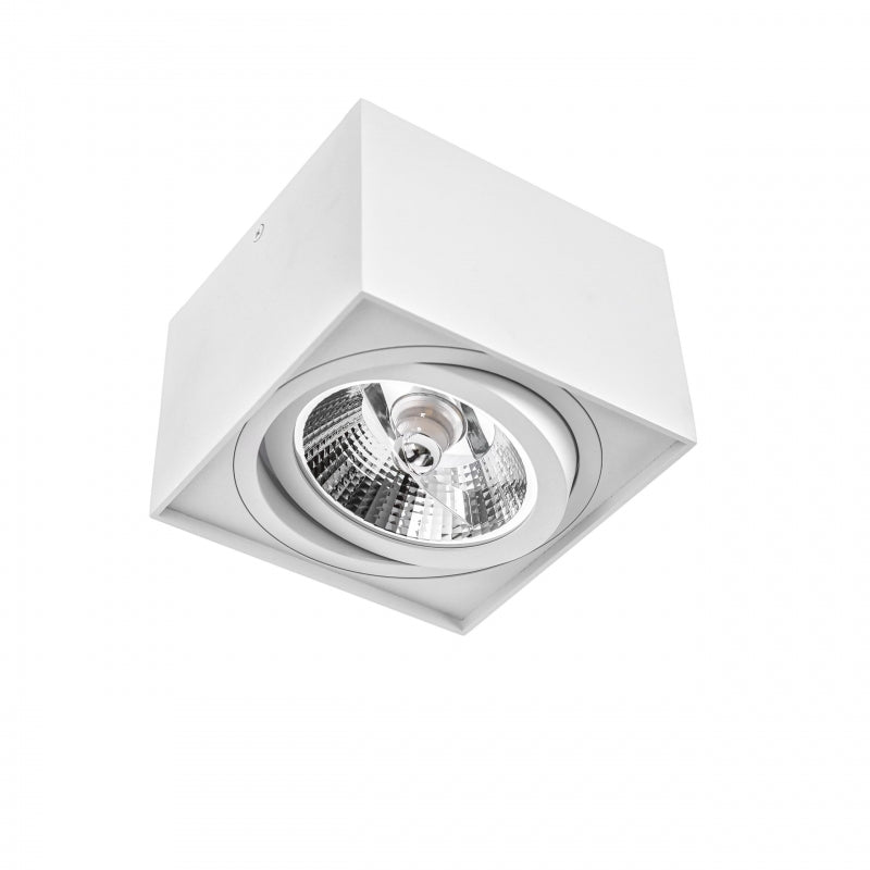 Spectrum CHLOE AR111 GU10 firkantet LED-spot, IP20, hvid, aluminiums hus, 250V, indendørs brug, lang levetid
