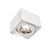 Spectrum CHLOE AR111 GU10 firkantet LED-spot, IP20, hvid, aluminiums hus, 250V, indendørs brug, lang levetid