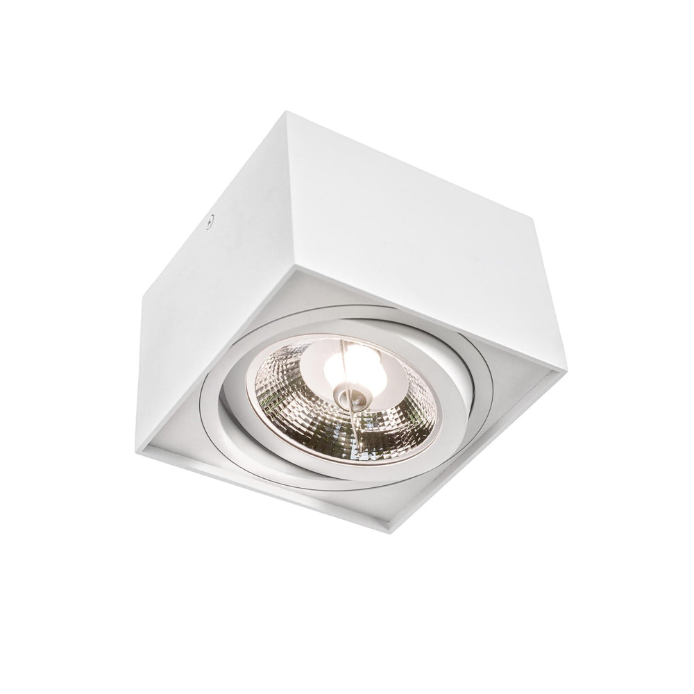 Spectrum CHLOE AR111 GU10 firkantet LED-spot, IP20, hvid, aluminiums hus, 250V, indendørs brug, lang levetid