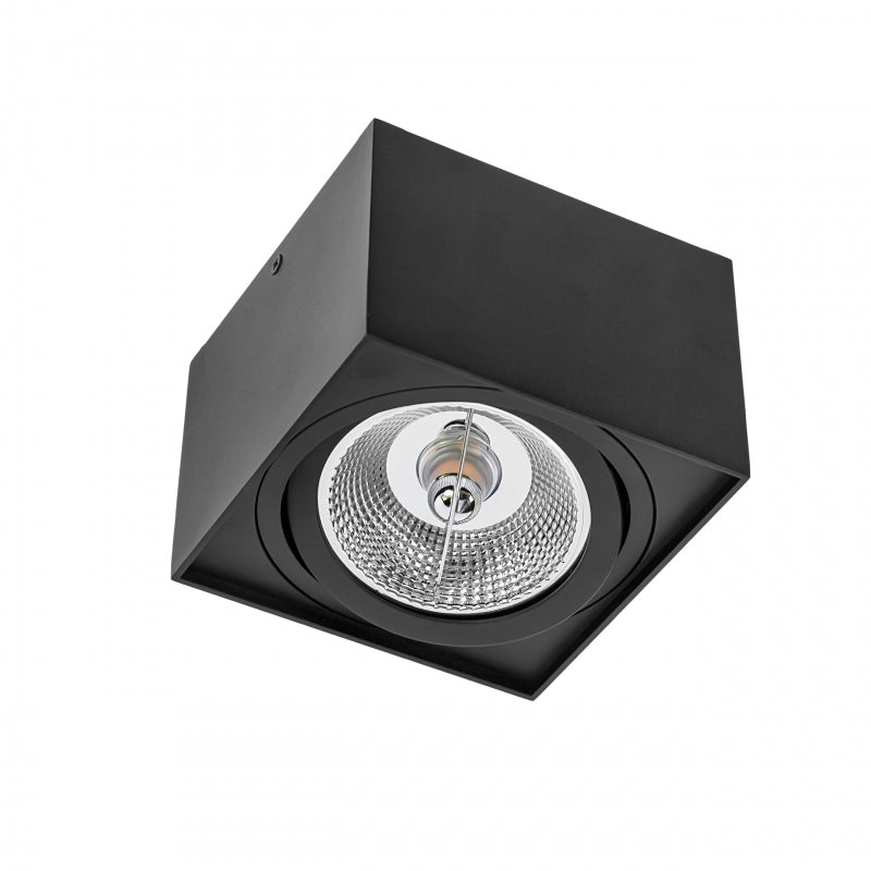 Spectrum chloe AR111 GU10 LED spot black 4000K square IP20 - aluminum ceiling mount