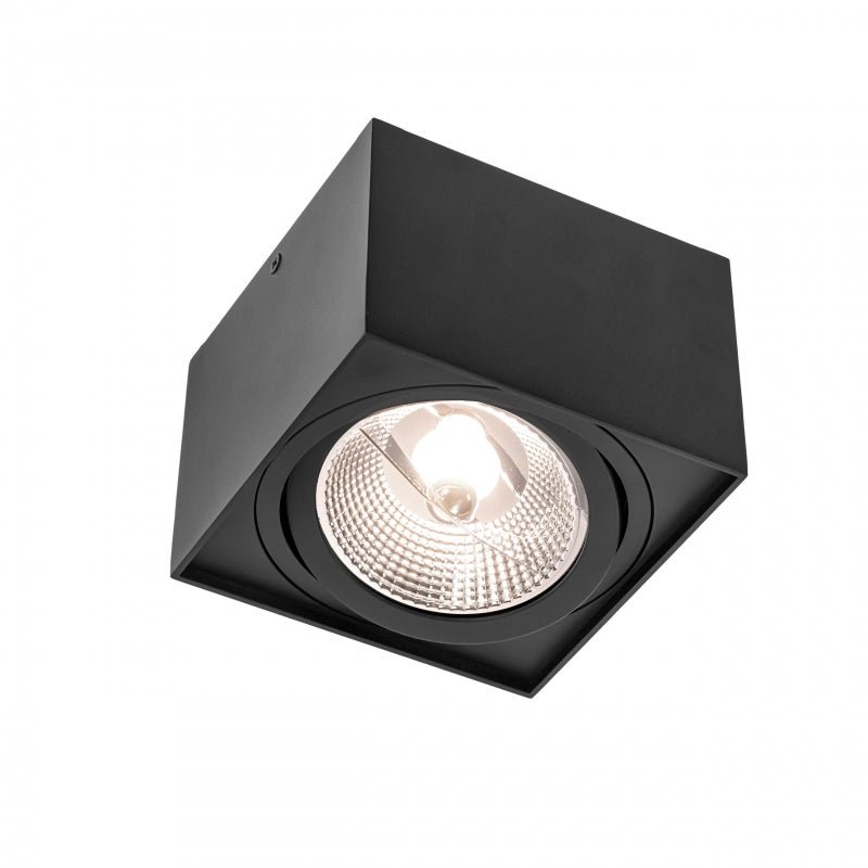 Spectrum chloe AR111 GU10 LED spot black 4000K square IP20 - aluminum ceiling mount