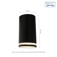 Spectrum Chloe ring GU10 surface-mounted, IP20 black aluminum, 230V indoor, durable lighting solution, easy install
