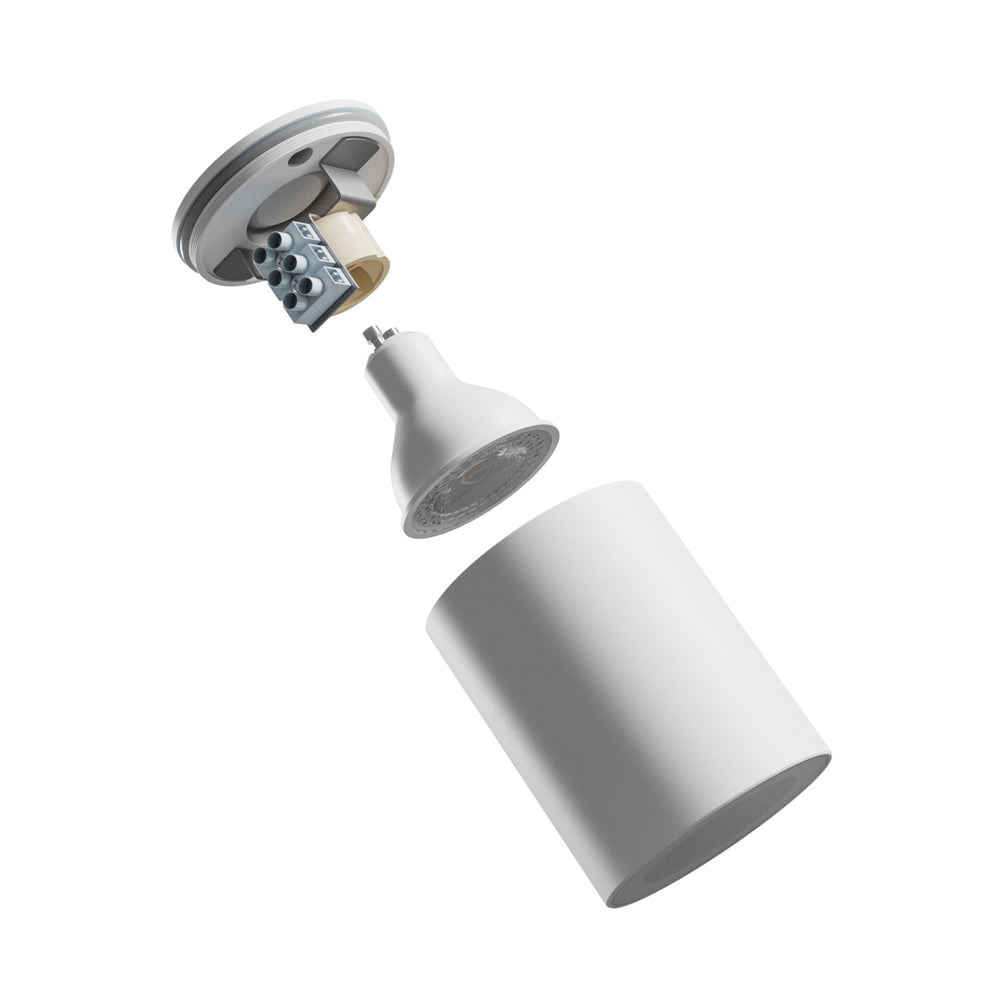 Spectrum CHLOE GU10 LED ceiling spotlight white round 70x90mm IP44 waterproof and energy efficient for indoor use