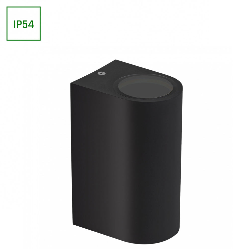 Spectrum LED GU10 Væglampe Sort, 2x6W, 250V, IP54 Udendørs Indendørs Tovejs 150x73x95mm
