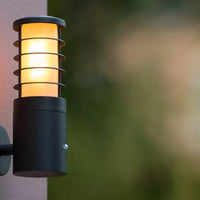 Lucide solid udendørs væglampe Ø9cm E27 IP54 antracit LED