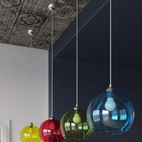 Sollux Lighting BALL hængelampe, transparent skærm, 220-240V, IP20, CE RoHS, Aluminium Messing finish