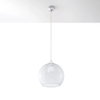 Sollux Lighting BALL hængelampe, transparent skærm, 220-240V, IP20, CE RoHS, Aluminium Messing finish