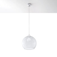 Sollux Lighting BALL hængelampe, transparent skærm, 220-240V, IP20, CE RoHS, Aluminium Messing finish