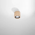 Sollux Lighting BASIC 1 loftspot i naturligt træ, LED GU10, IP20, 220-240V, 50W max, CE RoHS
