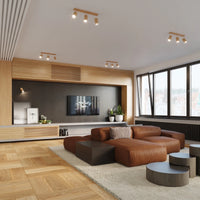 Sollux Lighting BERG 4 LED loftspot, naturligt træ, IP20, 220-240V, CRI 80, CE RoHS, 4x50W maks