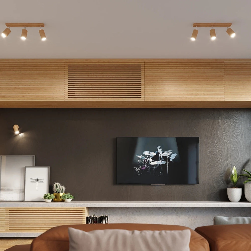 Sollux Lighting BERG 6 LED loftspot, naturligt træ, IP20, 220-240V, maks 50W, CE RoHS