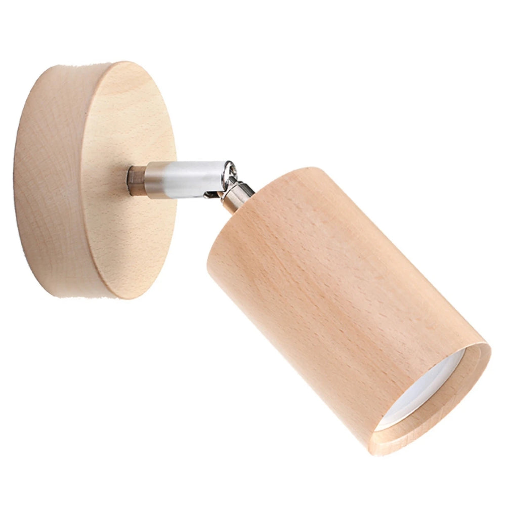 Sollux Lighting BERG væglampe naturtræ, LED klar, IP20, 220-240V, Aluminium Mat Guld finish