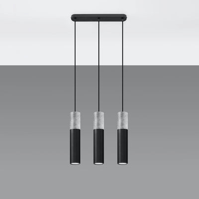 Sollux Lighting BORGIO 3L LED pendant lamp, Black Grey concrete, 3 x GU10, IP20, 230V, CE