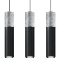Sollux Lighting BORGIO 3L LED pendellampe, Sort Grå beton, 3 x GU10, IP20, 230V, CE