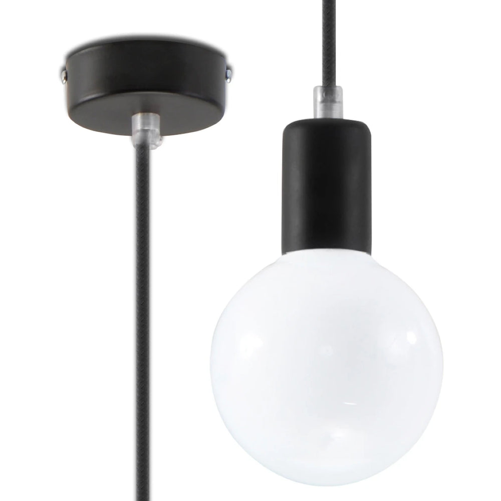 Sollux Lighting Edison hængelampe Sort, LED kompatibel, aluminium mat guld messing finish, 220-240V, IP20, CE RoHS