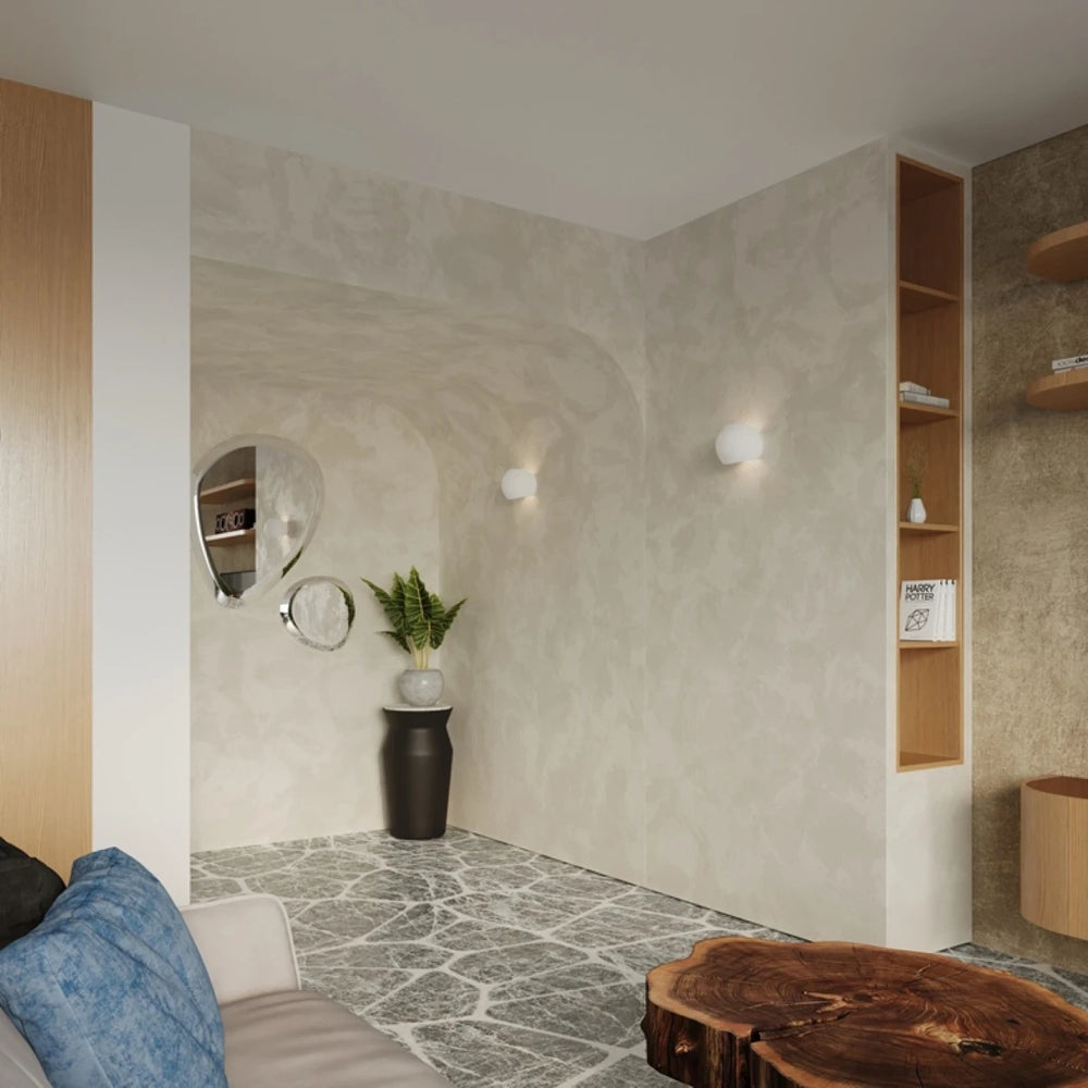 Sollux Lighting GLOBE keramisk væglampe, E27 fatning, Hvid finish, IP20, 220-230V, 145x180x110mm