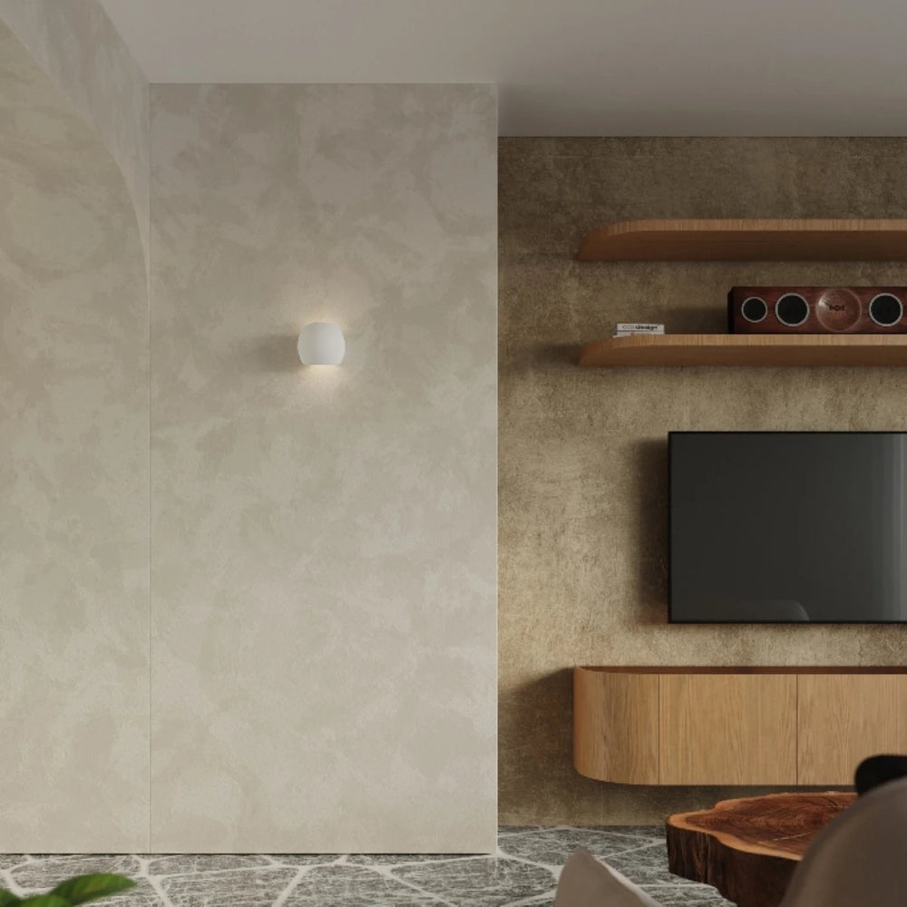 Sollux Lighting GLOBE keramisk væglampe, E27 fatning, Hvid finish, IP20, 220-230V, 145x180x110mm