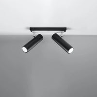 Sollux Lighting LED loftspot Sort Sølv, 2 x GU10, IP20, Aluminium, 220-240V, CE RoHS