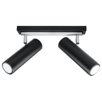 Sollux Lighting LED loftspot Sort Sølv, 2 x GU10, IP20, Aluminium, 220-240V, CE RoHS