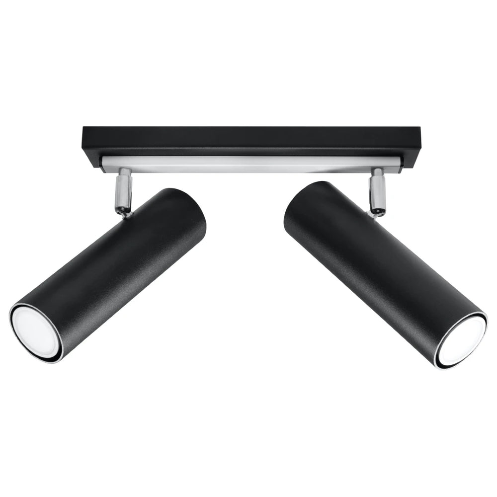Sollux Lighting LED loftspot Sort Sølv, 2 x GU10, IP20, Aluminium, 220-240V, CE RoHS
