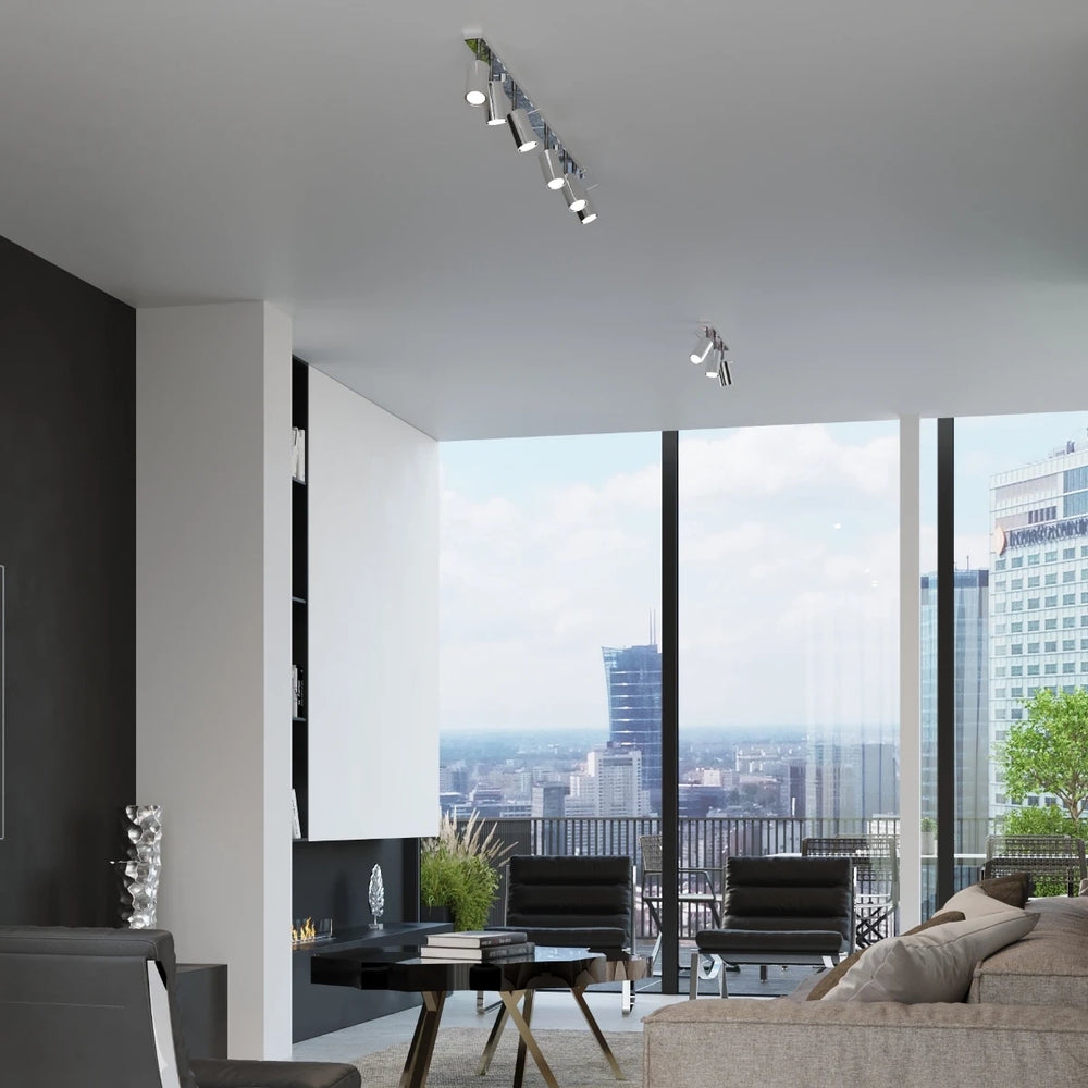 Sollux Lighting LED loftspot med kromring, 2x GU10, IP20, aluminium, CE RoHS