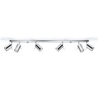 Sollux Lighting LED loftspot med kromring, 6x GU10 fatninger, IP20, aluminium, CE RoHS