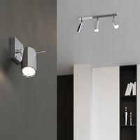 Sollux Lighting LED loftspot med kromring, 6x GU10 fatninger, IP20, aluminium, CE RoHS