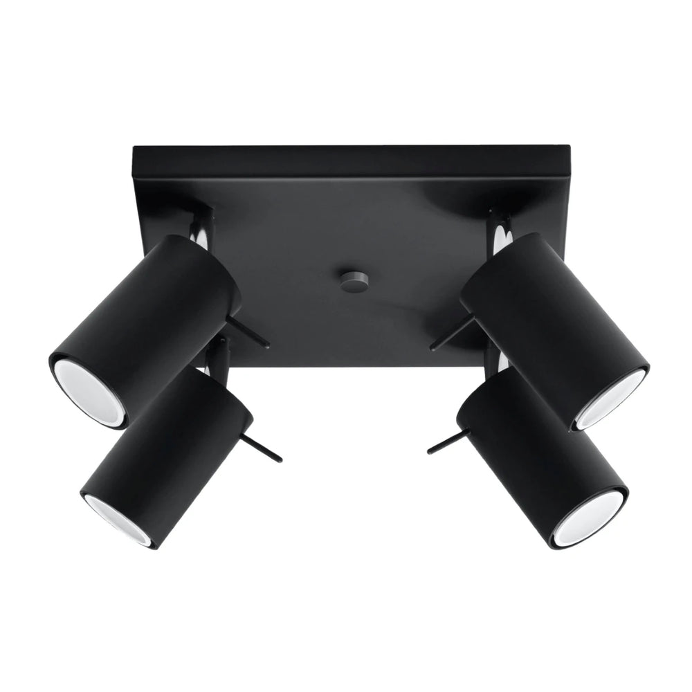 Sollux Lighting LED loftspot RING 4xGU10, IP20, 220-240V, Aluminium Mat Guld, CE RoHS