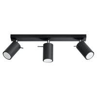 Sollux Lighting LED loftspot RING Sort, 3xGU10, IP20, aluminium, CE RoHS