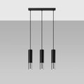 Sollux Lighting LED hanging lamp Black Chrome LOOPEZ, 3x GU10 sockets, IP20, aluminium, 220-240V