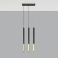 Sollux Lighting LED hængelampe Sort Guld MOZAICA, 3 x G9 sokkel, IP20, Aluminium, CE RoHS