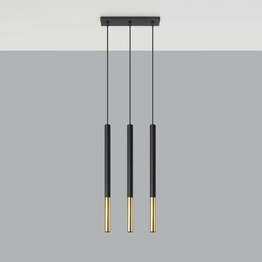Sollux Lighting LED hængelampe Sort Guld MOZAICA, 3 x G9 sokkel, IP20, Aluminium, CE RoHS