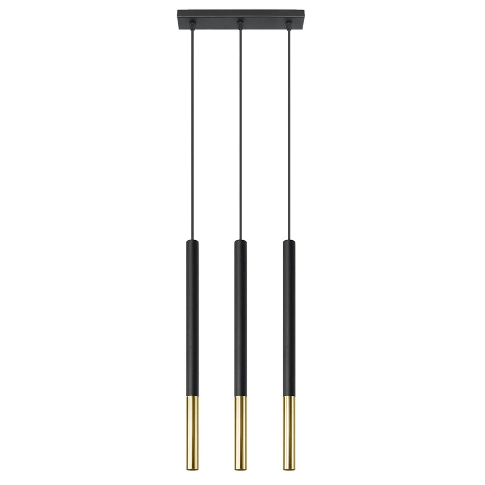 Sollux Lighting LED hængelampe Sort Guld MOZAICA, 3 x G9 sokkel, IP20, Aluminium, CE RoHS