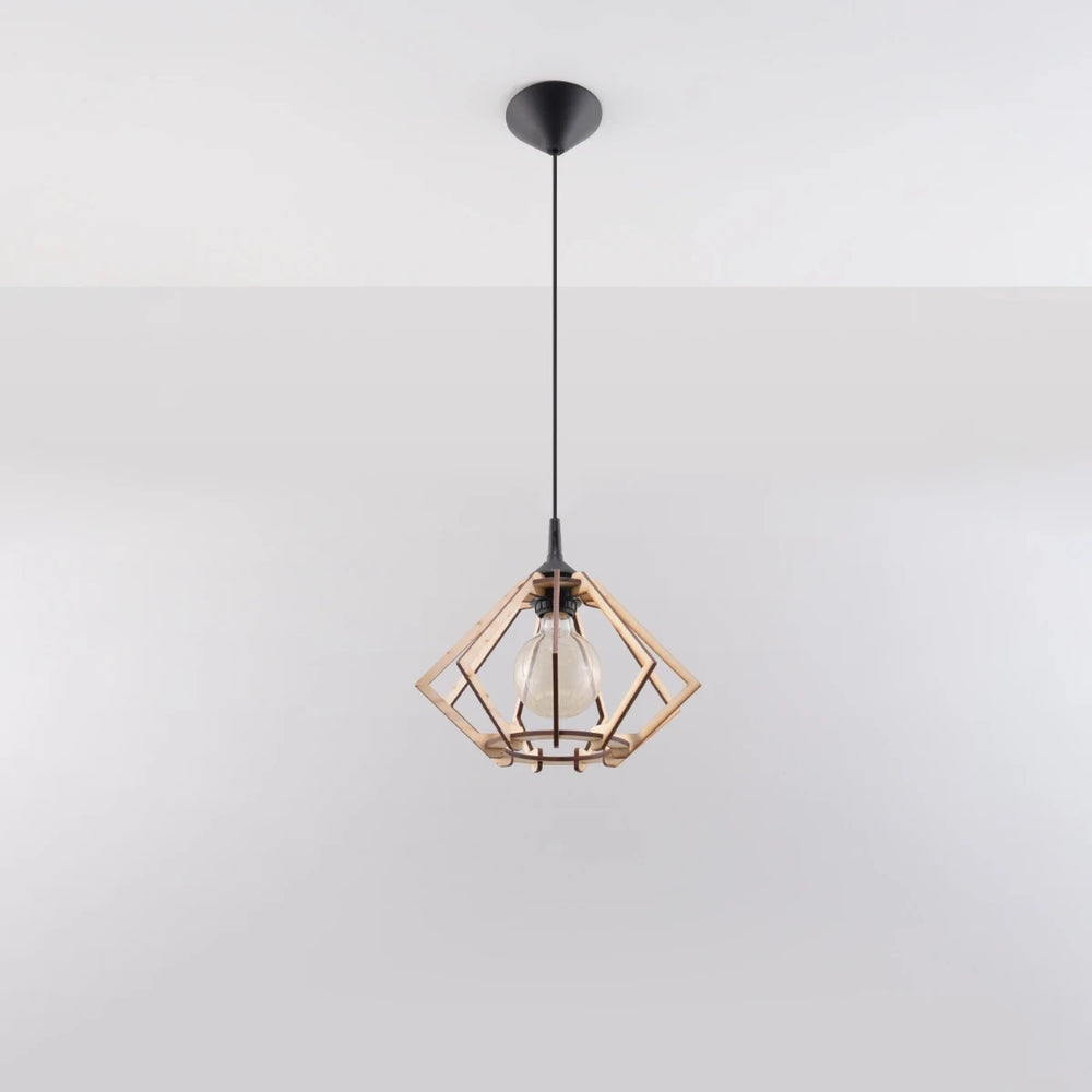 Sollux Lighting LED hængelampe træ POMPELMO, E27 fatning, IP20, 220-240V, Mat Guld Messing finish