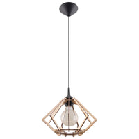 Sollux Lighting LED hængelampe træ POMPELMO, E27 fatning, IP20, 220-240V, Mat Guld Messing finish
