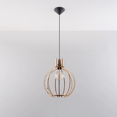 Sollux Lighting LED pendellampe ARANCIA træ, E27 fatning, IP20, Mat Guld Messing finish, 220-240V