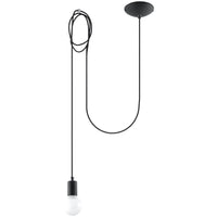 Sollux Lighting LED pendellampe Edison 1 Sort, 220-240V, IP20, 50W maks, Aluminium og Stål, CE RoHS