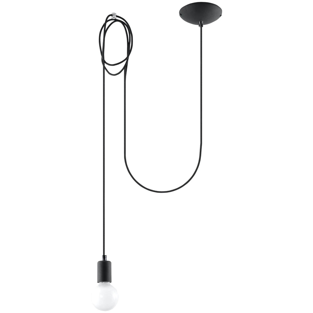 Sollux Lighting LED pendellampe Edison 1 Sort, 220-240V, IP20, 50W maks, Aluminium og Stål, CE RoHS