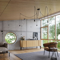 Sollux Lighting LED pendellampe Edison 1 Sort, 220-240V, IP20, 50W maks, Aluminium og Stål, CE RoHS