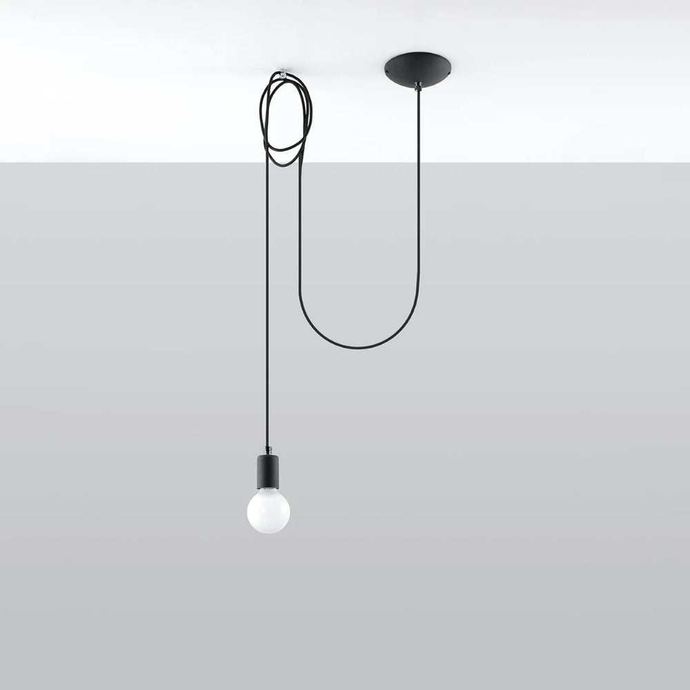 Sollux Lighting LED pendellampe Edison 1 Sort, 220-240V, IP20, 50W maks, Aluminium og Stål, CE RoHS