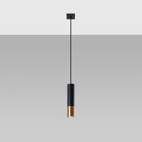 Sollux Lighting LED pendellampe LOOPEZ Sort Kobber, 1xGU10, E27 fatning, IP20, Aluminium, 220-240V