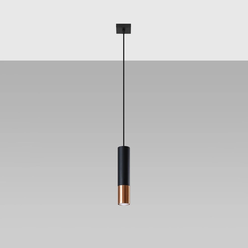 Sollux Lighting LED pendellampe LOOPEZ Sort Kobber, 1xGU10, E27 fatning, IP20, Aluminium, 220-240V