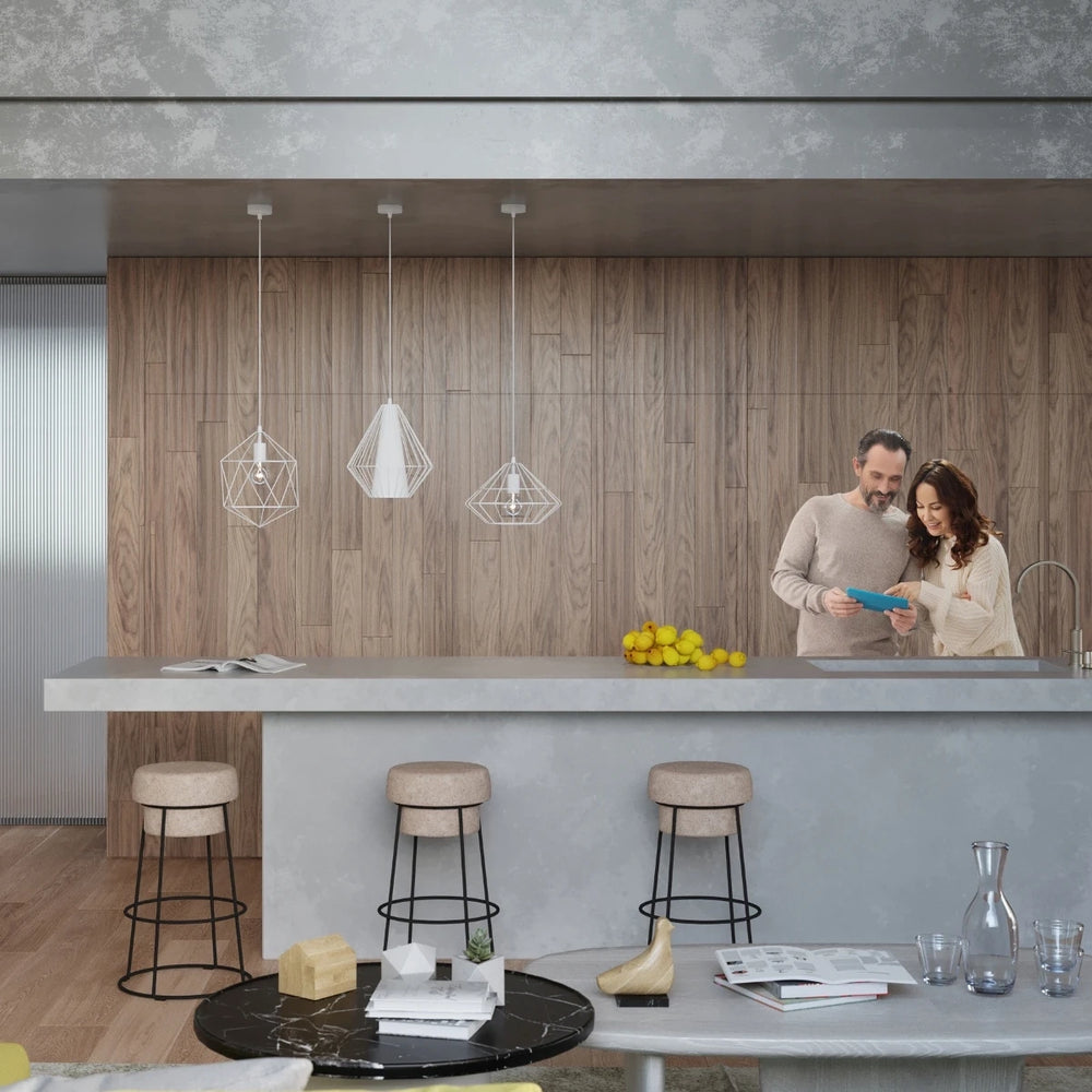 Sollux Lighting LED pendelarmatur Mandelino med E27 fatning, IP20, Mat Guld Messing, 220-240V, CE RoHS